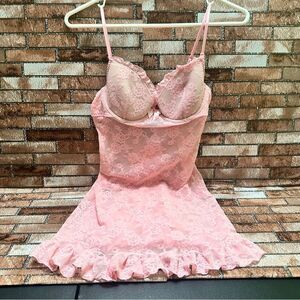Victorias Secret Pink sheer lace floral Babydoll 36B